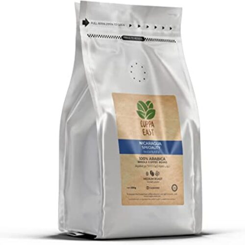 Cuppa East Nicaragua Specialty Coffee, 100% Arabica Beans, Medium Roast, Creamy Buttery Hazelnut & Chocolate, 500 grams