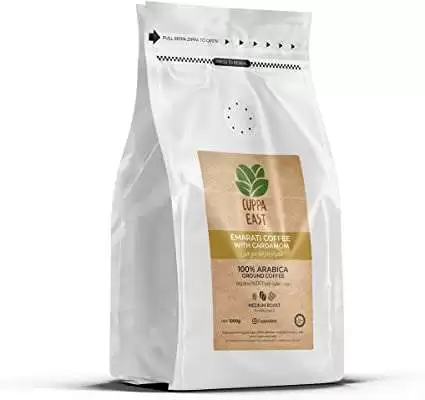 Cuppa East Emarati Coffee with Cardamom, 100% Arabica Ground Coffee, Fruity with Cardamom and a note of chocolate and nuts, Medium Roast, 1 kg