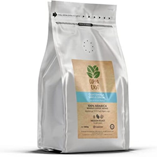 Cuppa East Guatemala Single Origin Coffee, 100% Arabica Beans, Medium Roast, Nuts, Chocolate & Lemon Taste, 1 kg